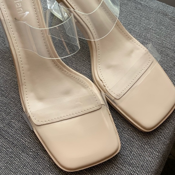 Vivianly Open Toe Clear Heels Mule Double Straps Slip On Chunky Sandal S… - Picture 12 of 17